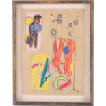 John Hoyland (1934-2011) British, abstract sketches, pastel and pen on card, signed and dated '87,