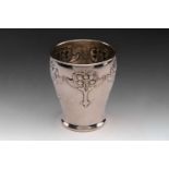 A Scottish Arts & Crafts silver beaker, Edinburgh 1898 by Mackay & Chisholm, with embossed