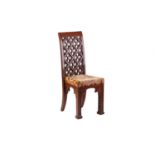 L&A Blain of Liverpool; a 19th-century gothic mahogany high-back reclining chair, the shaped back