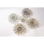 A set of five early to mid-20th century Venetian zanfirico glass bowls and dishes, together with a