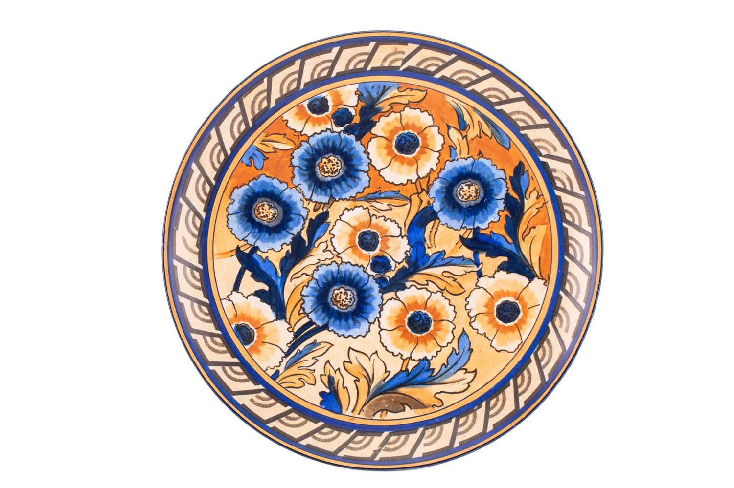 A large Charlotte Rhead Bursley Ware wall plaque / charger, circa 1920, pattern number 1793, with