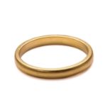 WaterAid UK Charity lot - A 22ct yellow gold wedding band, consisting of a plain D-profile shank,