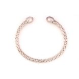 FOPE - A Silver Fope bangle with sapphires from the 'Ice' collection, comprising an open bangle with