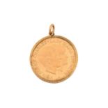 A Charles & Diana Royal Wedding souvenir medallion mounted as a pendant, July 29th 1981,