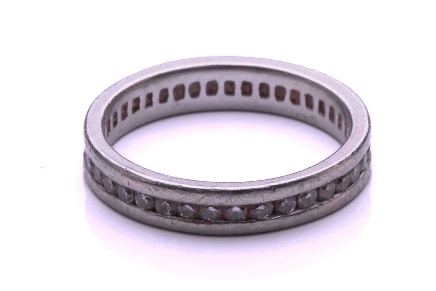 A full hoop diamond eternity ring, the round brilliant cut diamonds channel mounted within a - Image 3 of 3
