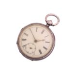 An Open face English Lever pocket watch, featuring a key wound movement engraved 'Warranted