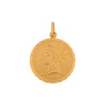 A Modern Flower Prize Jewellery medallion pendant, with Liberty head on the obverse and American
