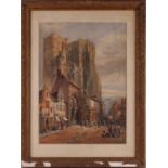 F. Taylor, (19th century), French street with a ruined church, signed and dated 'Sep '80',