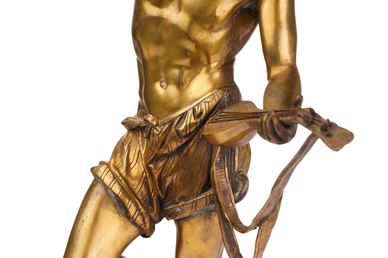 Albert Ernest Carrier-Belleuse (1824 - 1887), a pair of gilt bronze figures of Neapolitan musicians, - Image 7 of 11