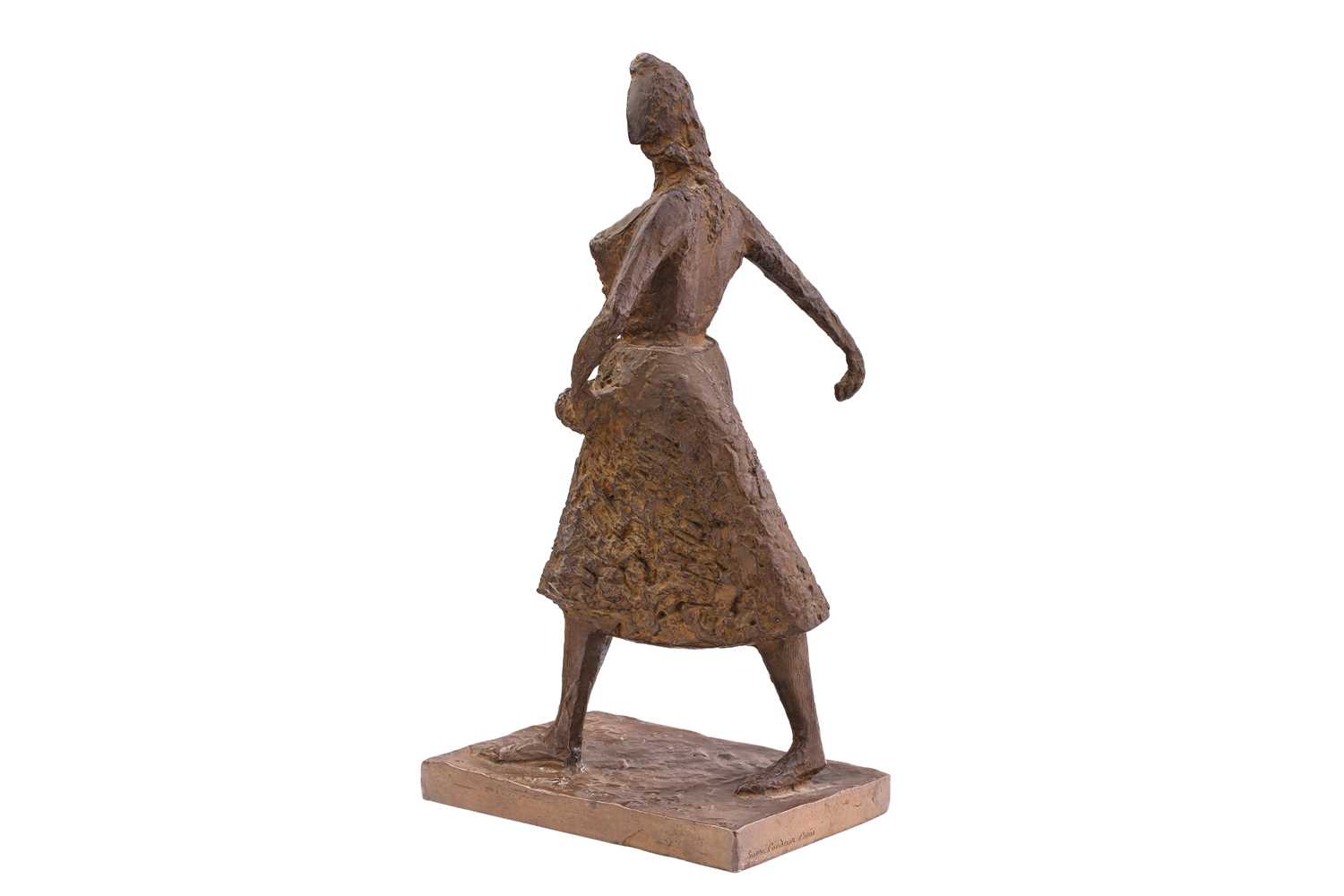 Chana Orloff (Ukrainian born, Israeli 1888-1968) a bronze figure of a lady sowing seeds from her - Image 3 of 17