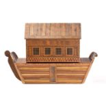 A late 18th/early 19th century Napoleonic Prisoner of War straw applied toy ark, with early