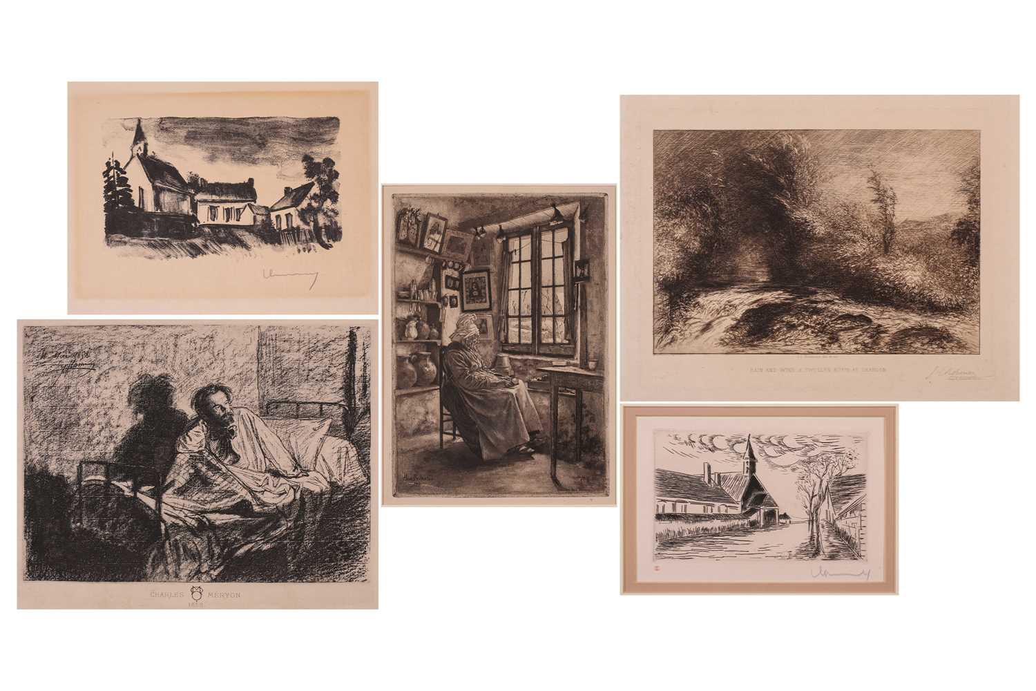 Jules Henri Delavallee (1862 – 1943) Angelique a la Fenetre, soft ground etching & aquatint, circa
