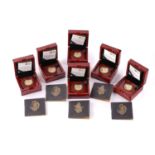 Elizabeth II - The Queen's Beasts, a set of six quarter ounce gold proof coins, 3 x 2017 The Lion of