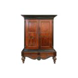 A Sri Lankan ebony and padauk wood cabinet, probably from the second quarter of the 19th century,