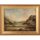Attributed to Alfred Vickers (1786-1868), Cattle in a Highland landscape, unsigned, oil on canvas,