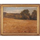 George Vicat Cole (1833- 893), Cornfield, monogrammed, oil on board, 40 cm x 52 cm in a gilt frame.