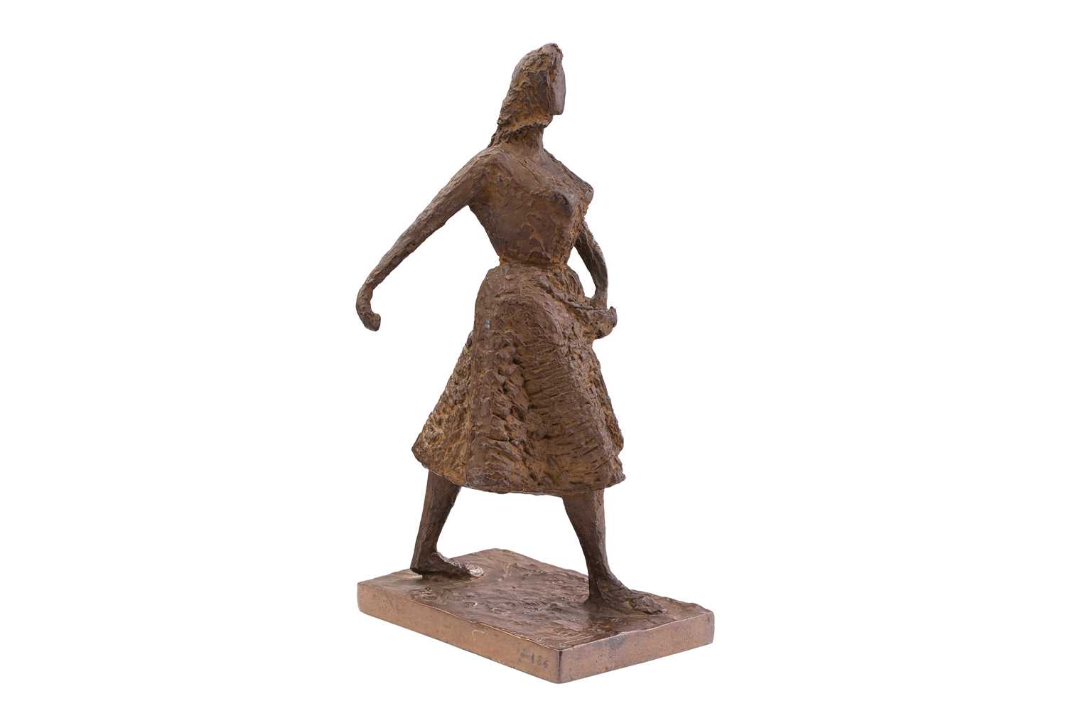 Chana Orloff (Ukrainian born, Israeli 1888-1968) a bronze figure of a lady sowing seeds from her - Image 4 of 17