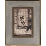 James Jacques Joseph Tissot (1836 – 1902), Histoire Ennuyeuse, etching, signed and dated 1878 within