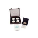 A set of four large silver proof medallions celebrating, '500 Years of America - Milestones of