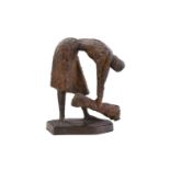 Chana Orloff (Ukrainian born Israeli 1888-1968) "Glaneuse" a bronze figure of a figure gleaning,