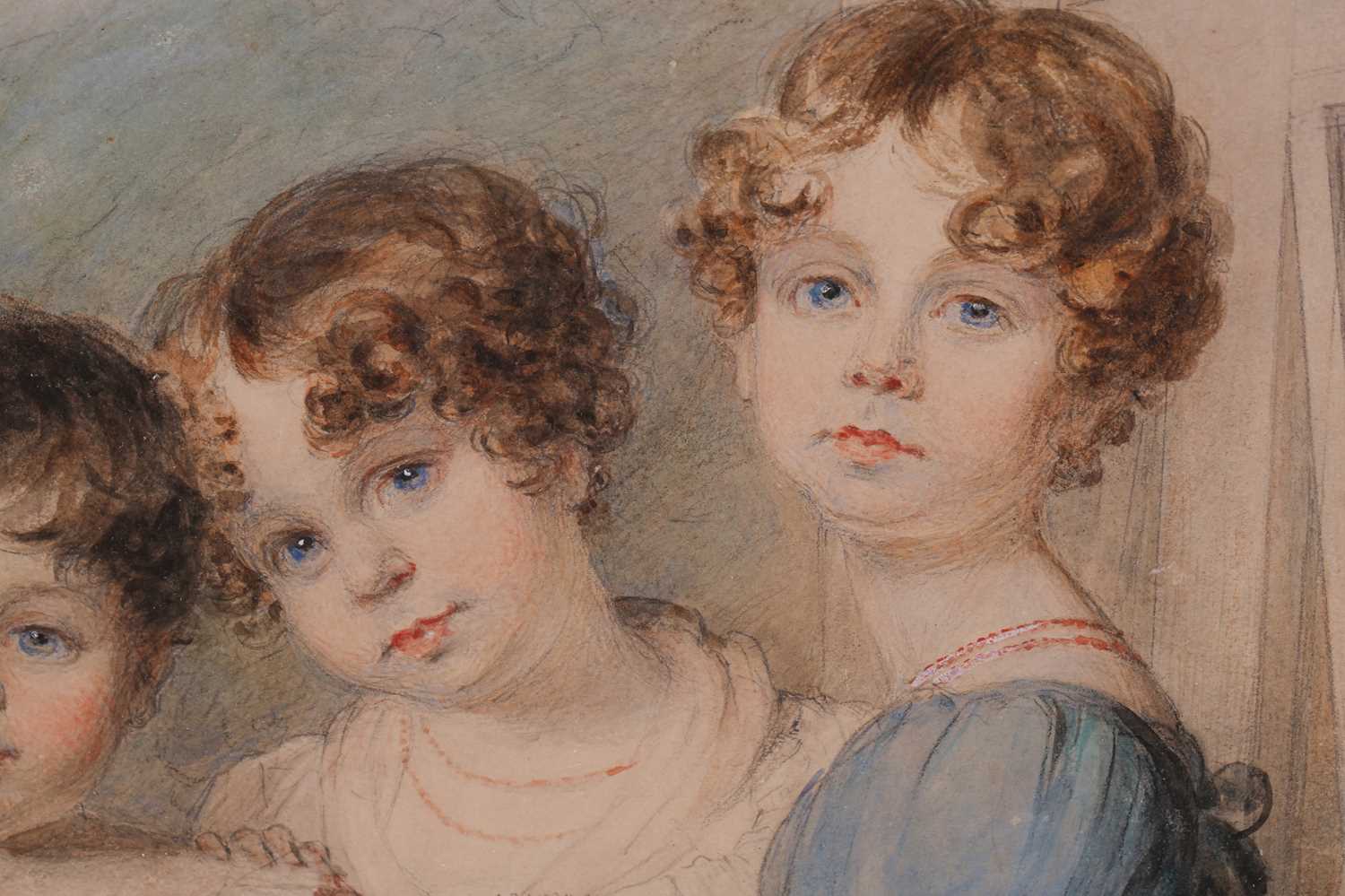 James Green (1771-1834), Portrait of four children under a garden pergola, purported to be Lucy - Image 9 of 10