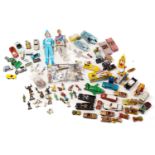 A large collection of late 20th century loose toys, to include 1960s 'James Bond' character figures,