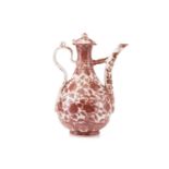 A Chinese Ming Dynasty style porcelain wine ewer and cover of heavy baluster form, with zoned