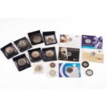 A collection of fine silver coins, comprising six Britannia 1 ounce fine silver coins, 2 x