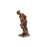 After Christophe Allegrain (French 1710-1795) a patinated bronze figure of "The Bathing Venus" on