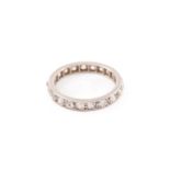 A diamond eternity ring, contains twenty-one Old-European cut diamonds of 2.5 mm, pavé-set in a