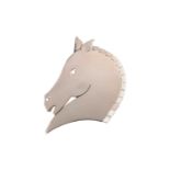Georg Jensen - An equine brooch formed of a stylised horsehead silhouette, mirror finish, fitted