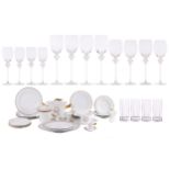 A suite of Rosenthal Versace dinner service items, comprising eight dinner plates, four shallow