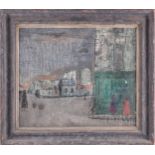 † Fred Uhlman (1901-1985) German, French street scene, oil on board, signed to lower right corner,