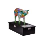 † Thorn, 'Pig-Cassi, in the Garden of Eden', signed, painted fibreglass model of a pig, 61 cm