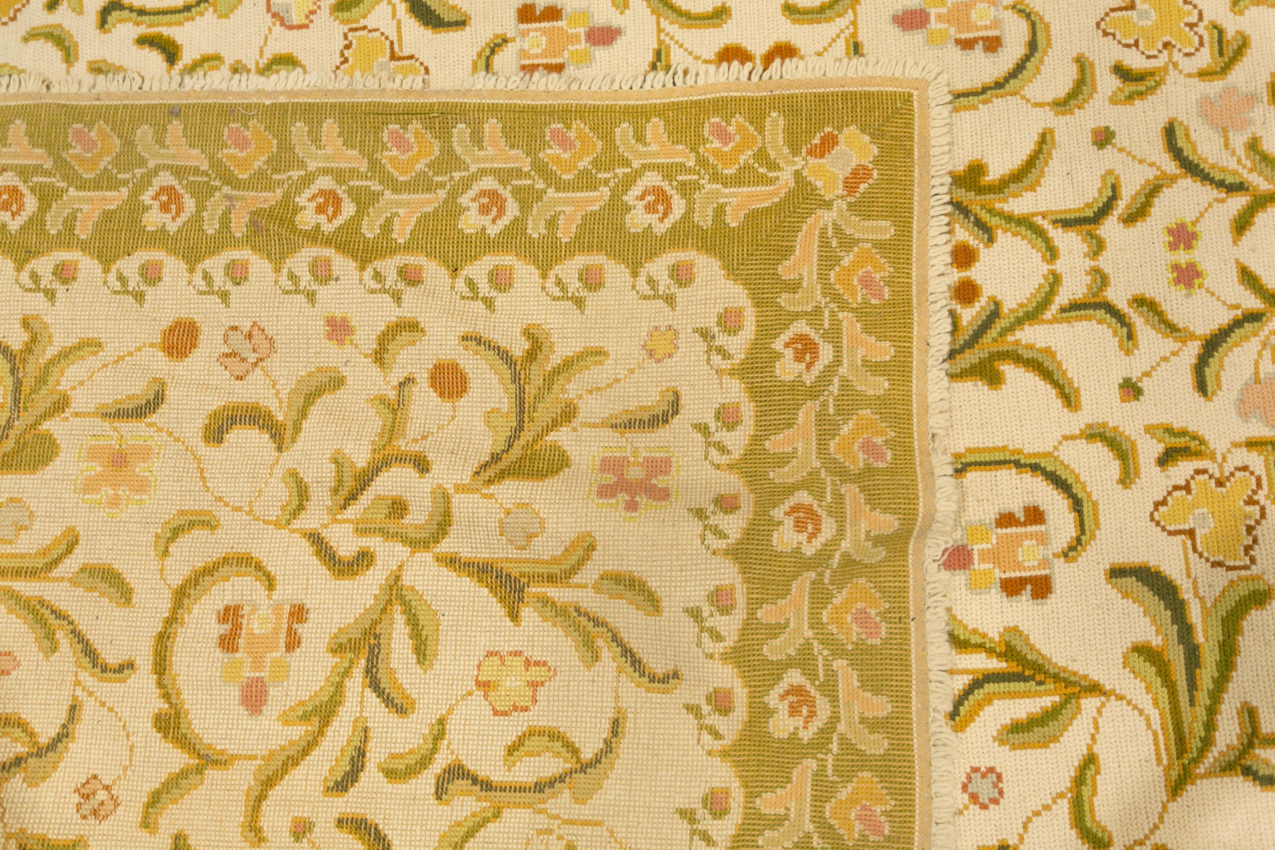 A large probably Indian flat woven Dhurrie-type carpet with iron red and sage green flowering shrubs - Image 3 of 4