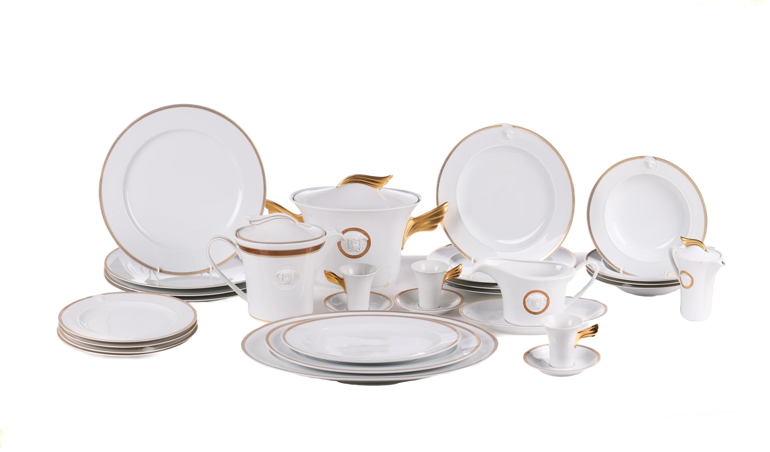 A suite of Rosenthal Versace dinner service items, comprising eight dinner plates, four shallow - Image 2 of 17