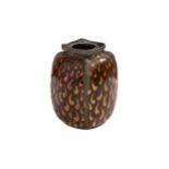 A Martin Brothers miniature stoneware gourd vase by Edwin & Walter Martin, dated 1903, shouldered,