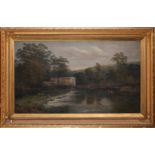 James Baylie Allan (1803 - 1876), Bathampton Mill and Weir, Nr Bath, signed, oil on canvas,
