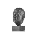 L.S., Bronze head of a gentleman, initialled and dated 82, 3/3, Burleighfield Foundry Mark, on a