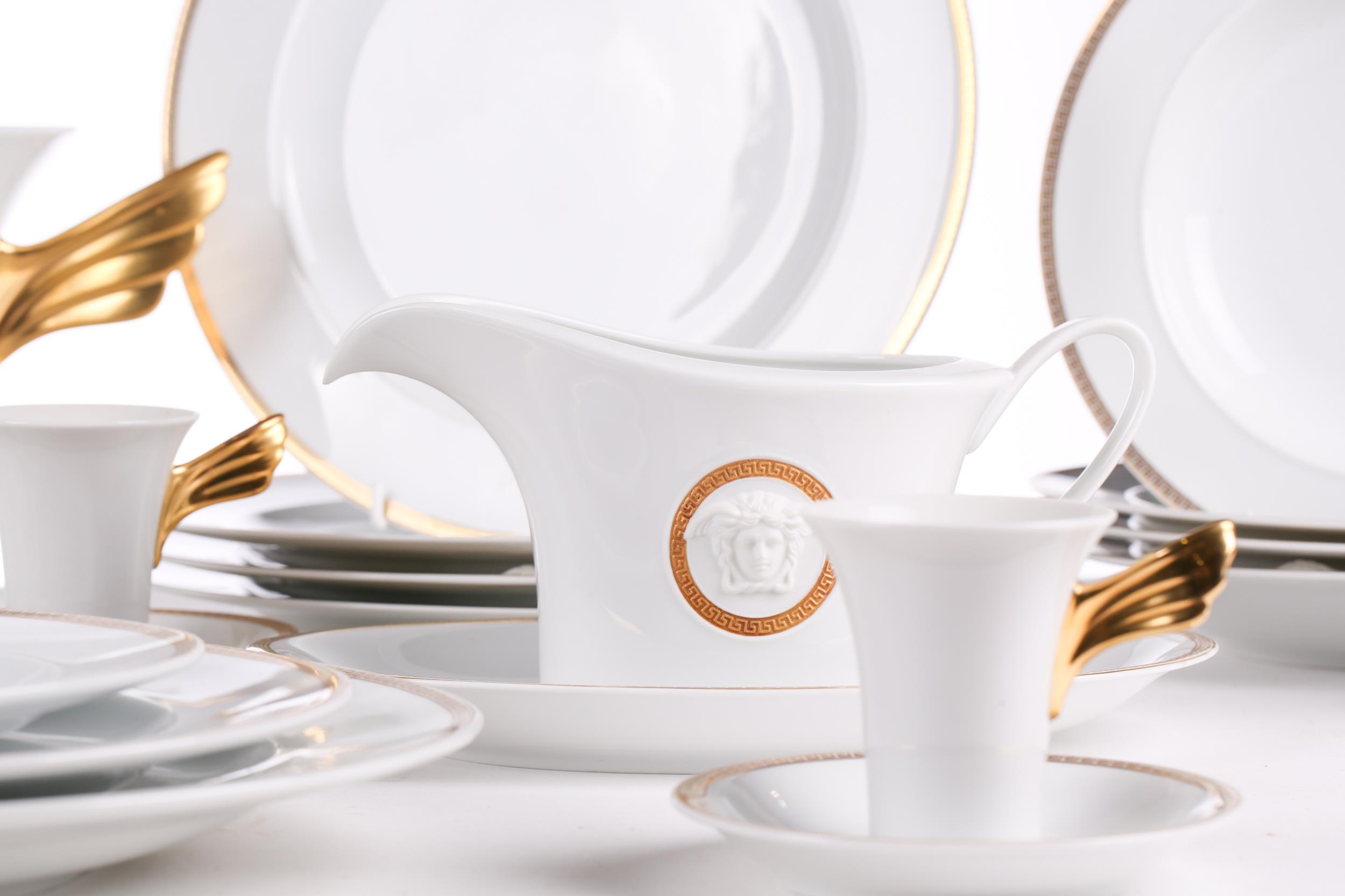 A suite of Rosenthal Versace dinner service items, comprising eight dinner plates, four shallow - Image 5 of 17