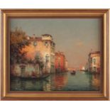 Antoine Bouvard (1875-1957) French, Venice canal with gondolas, oil on canvas, signed to lower