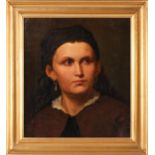 Continental School, 19th Century, Portrait of a Shepherd Girl, initialled L.N. and dated 1854, oil