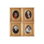 G.I. Brodie (late 18th/early 19th century), four oval portraits, purporting to be of the same