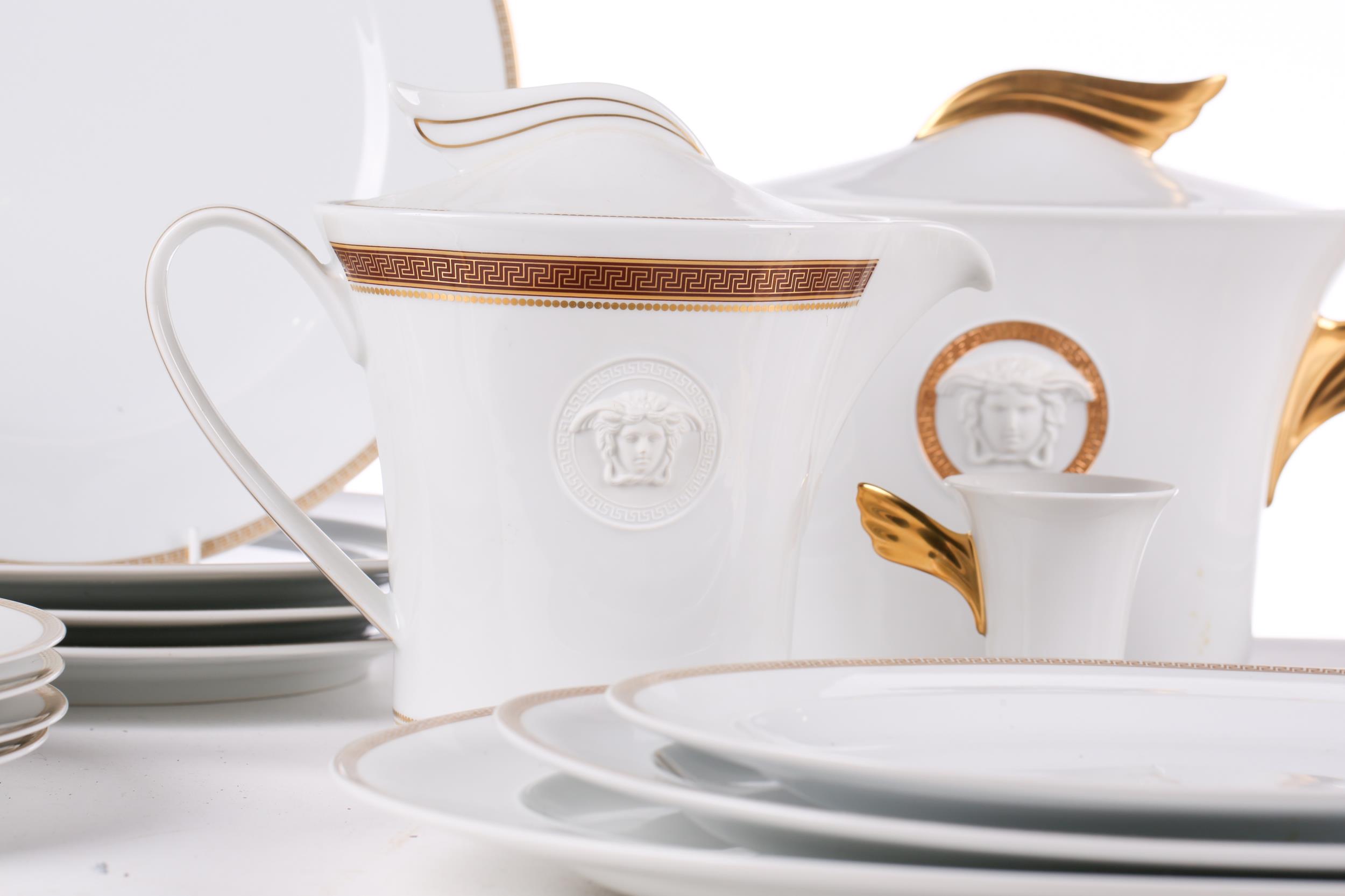 A suite of Rosenthal Versace dinner service items, comprising eight dinner plates, four shallow - Image 4 of 17