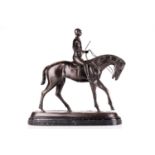 After Isidore Bonheur a cast and a patinated bronze figure of the jockey-up, late 20th-century