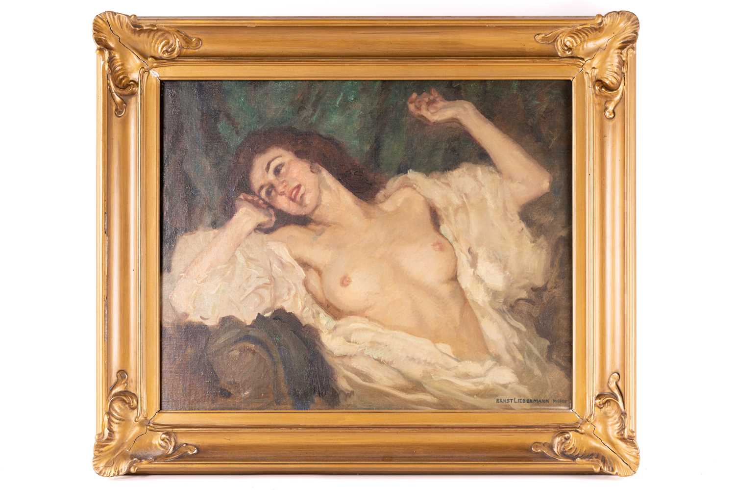 Ernst Liebermann (1869-1960) German, female nude, signed, oil on canvas, framed, 50 x 62 cm