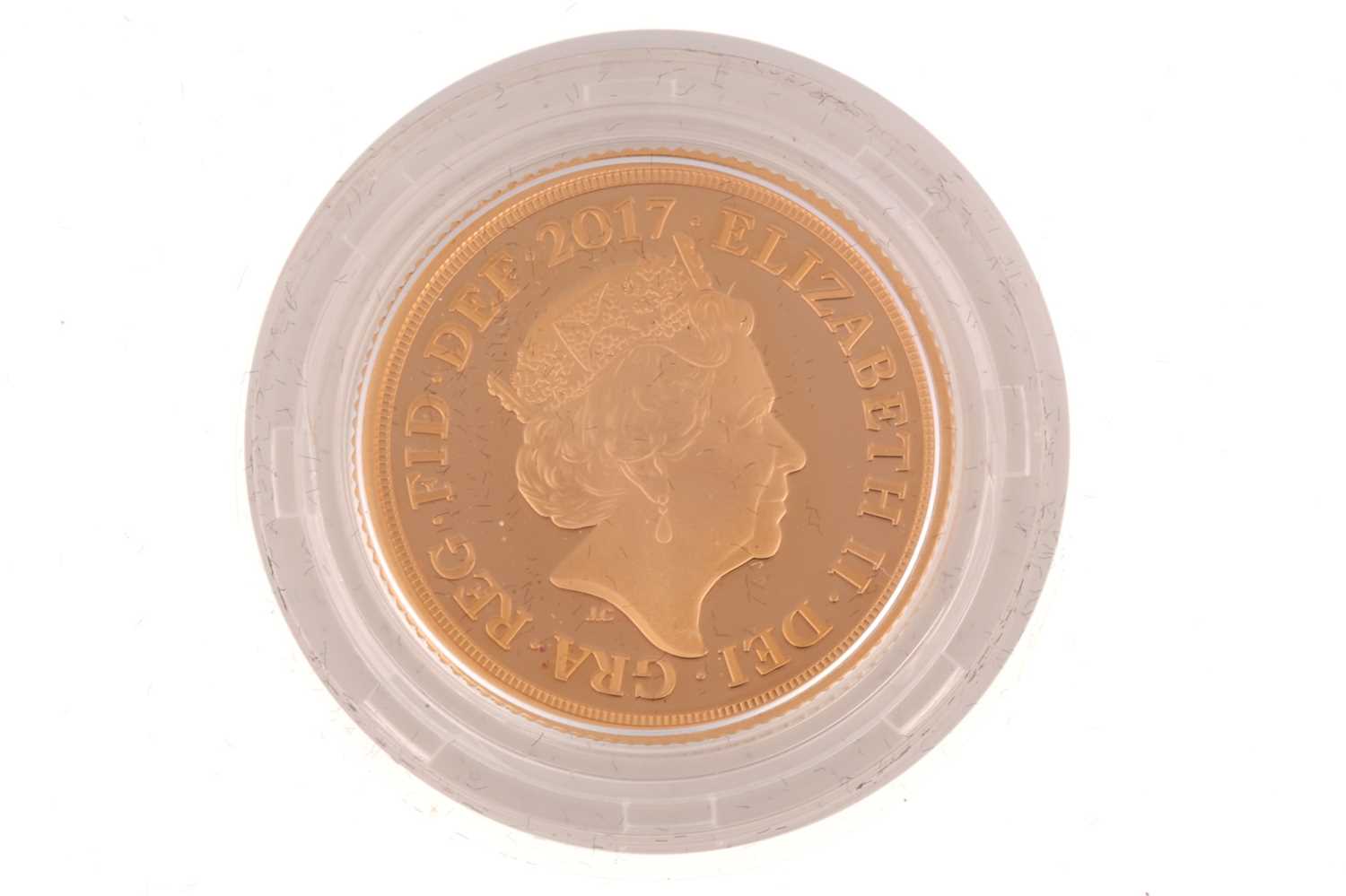 Elizabeth II gold proof The Sovereign, 2017, complete within capsule and with certificate, booklet - Image 4 of 7