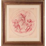 Nikolai Ludwigovich Ellert (1845 - 19010, Cherubs with theatrical mask, Signed and dated 1873,