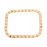 A fancy curb link chain, panels part textured, finished with a figure-of-eight clasp, yellow metal