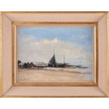 Ian Houston (1934-2021), 'Felixstowe at Low Tide', oil on board, signed to lower left corner, 24